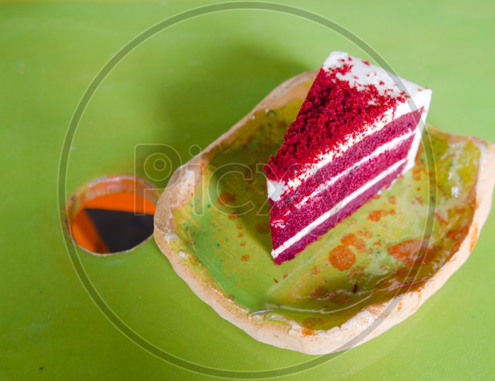 Red Velvet Cake  Served Ina  Cafe
