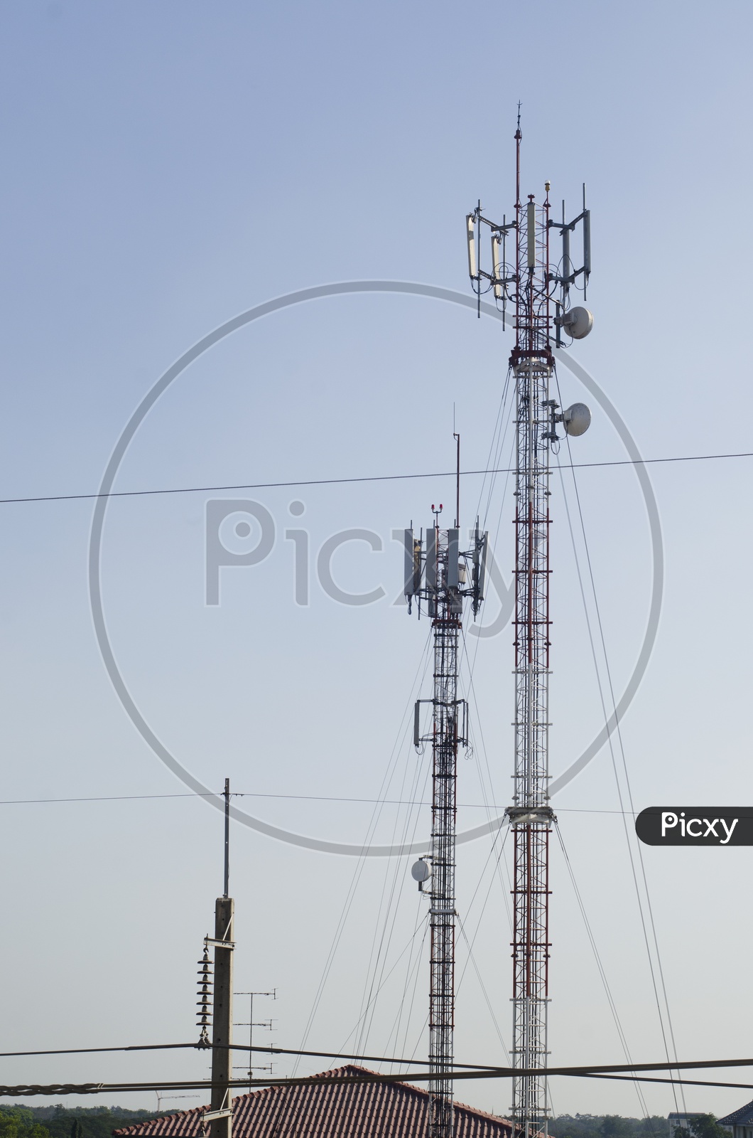 View of Cell Phone Signal Towers