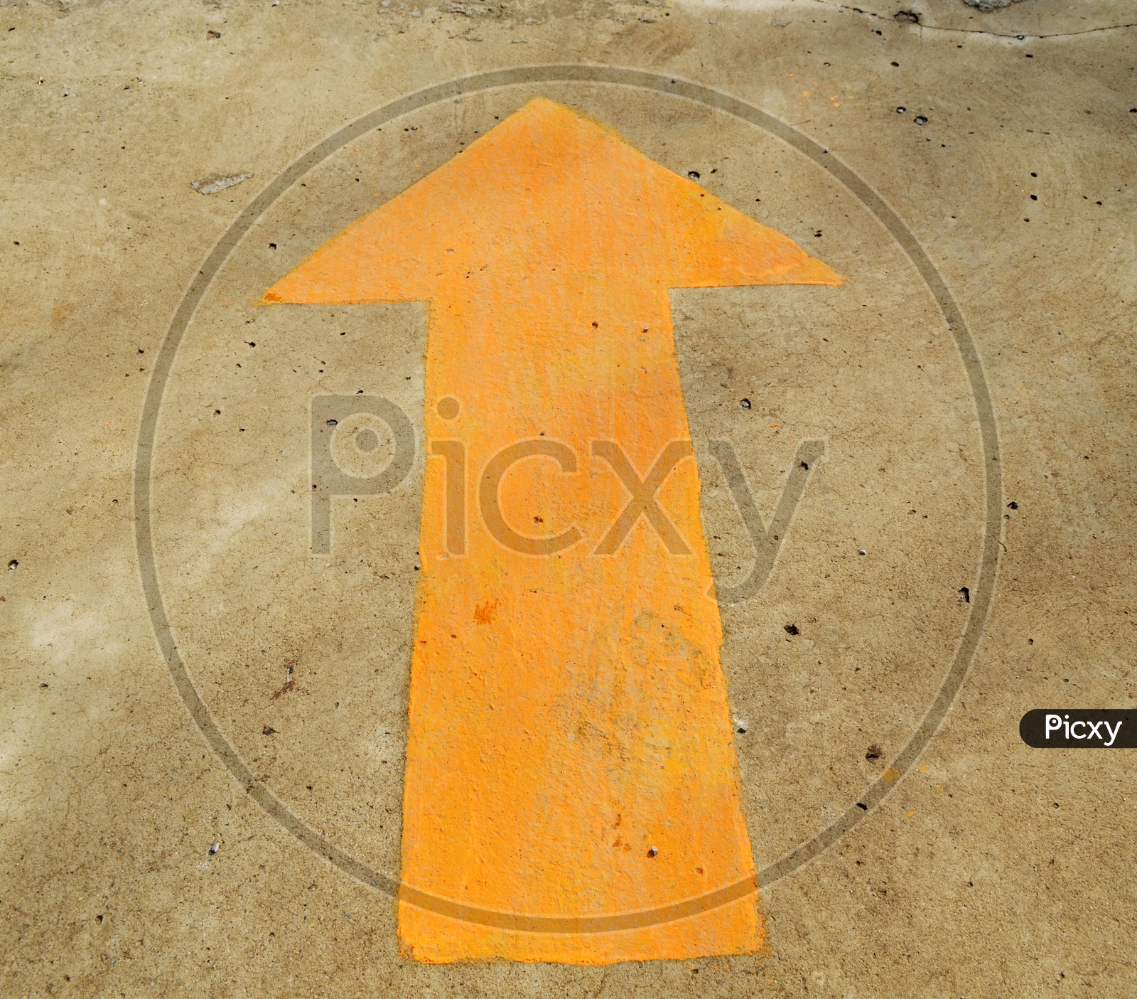 Forward Direction Yellow Arrow Symbol on Thailand Roads
