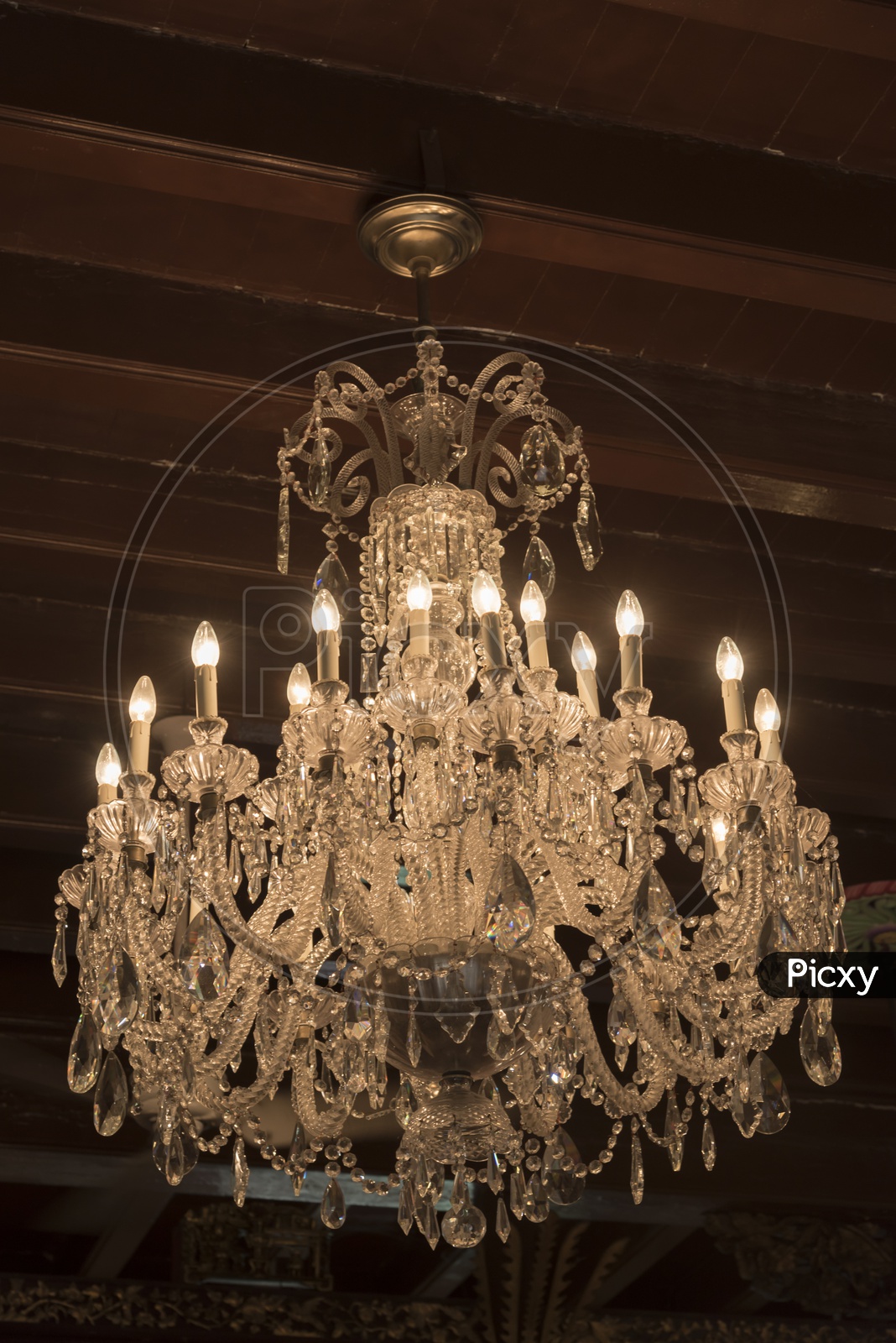 Elegant chandeliers in Thailand Hotel