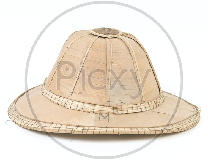 Weaving hat isolated on white background