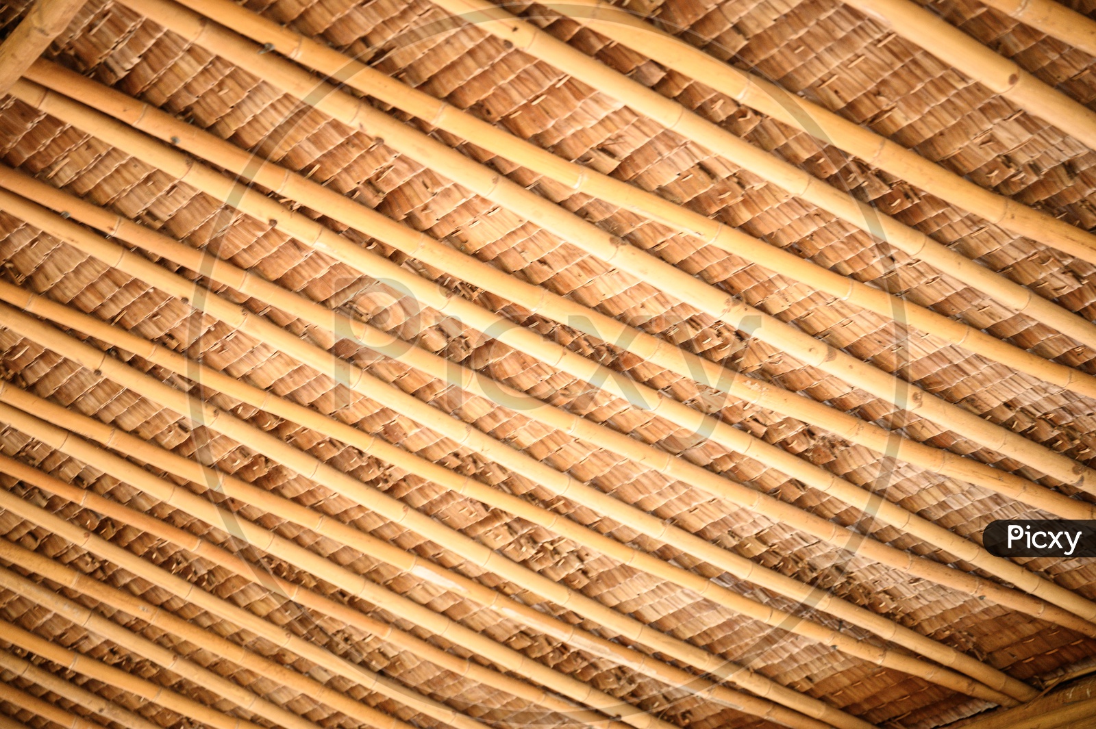 Texture of bamboo roof in Thai Cafe