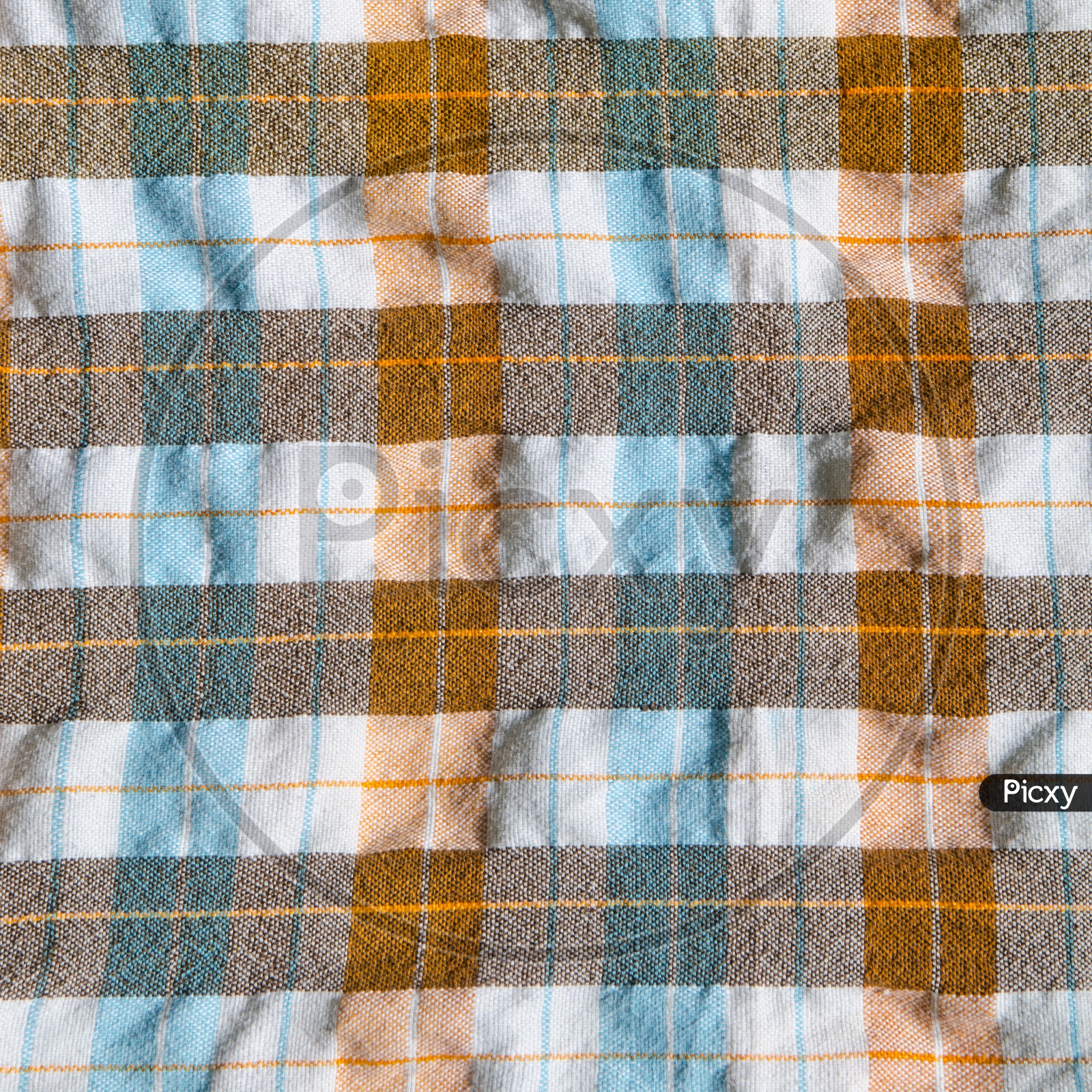 Colorful checkered cloth fabric