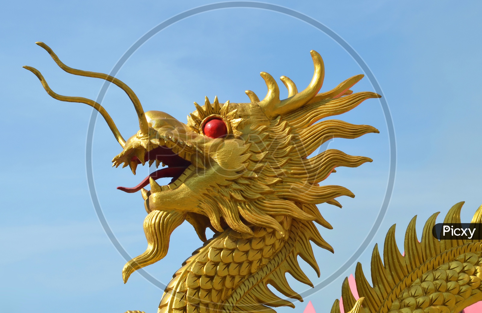 Chinese style dragon statue in Thailand