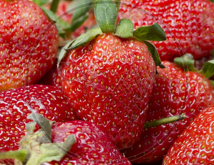 Closeup Shot of Yummy Strawberries