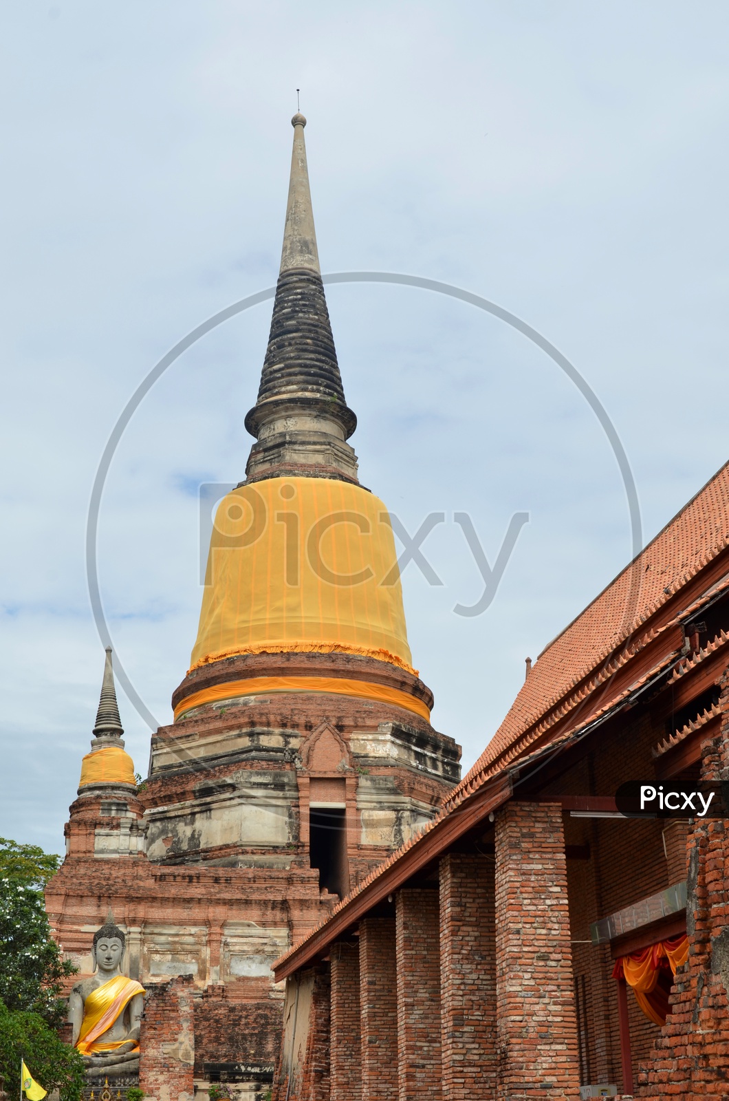 Temple Shrine Of Ancient Buddhist Temple ,  Wat Yai Chai Mongkhon of Ayuthaya Province Thailand