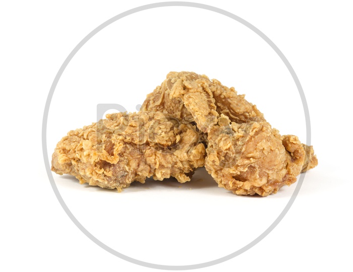 Fried chicken or KFC Chicken   Piece on an Isolated  white background