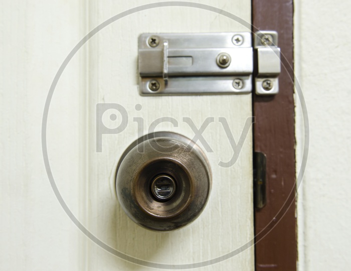 Metal Brass Door Knob of a door