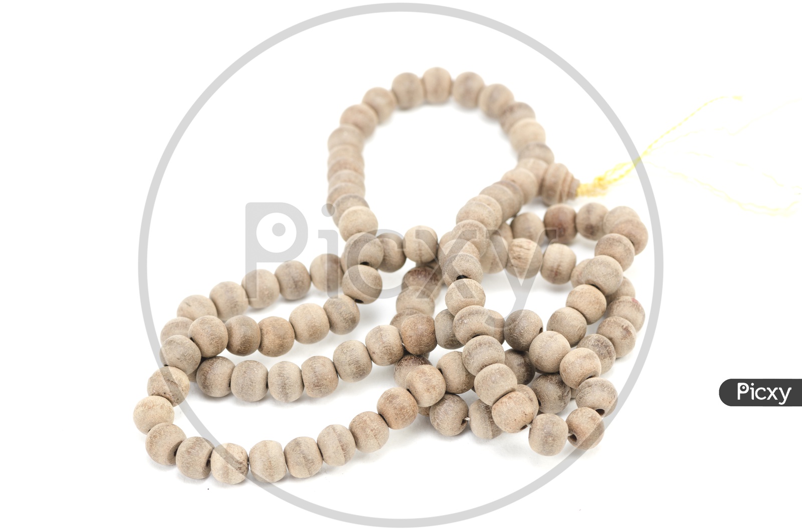Chanting Mala or japa Mala or fetish paternoster With Wooden Beads  isolated on white Background