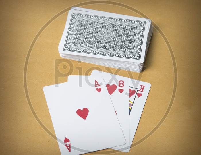 Playing cards after shuffling