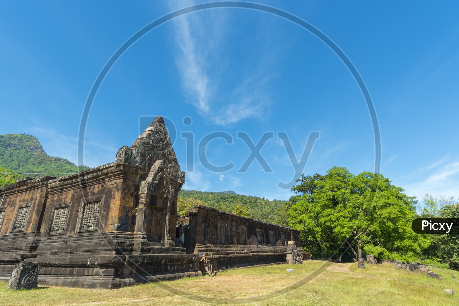 View of Vat Phou or Wat Phu is the UNESCO world heritage Temple in Southern Laos