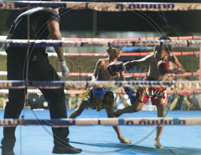 Unidentified young players duringThai Boxing " Muay Thai Kai Chon"