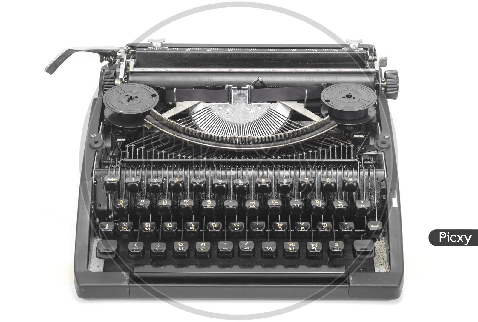 Antique typewriter Isolated on white background