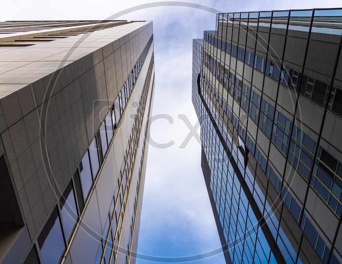 Architecture of Modern buildings with blue sky