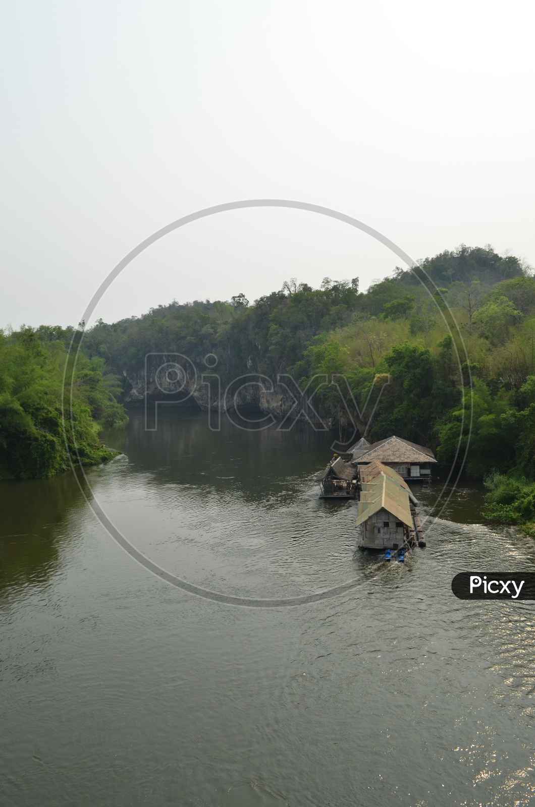 Kwa river rafting In Floating Houses In  Kanchanaburi, Thailand