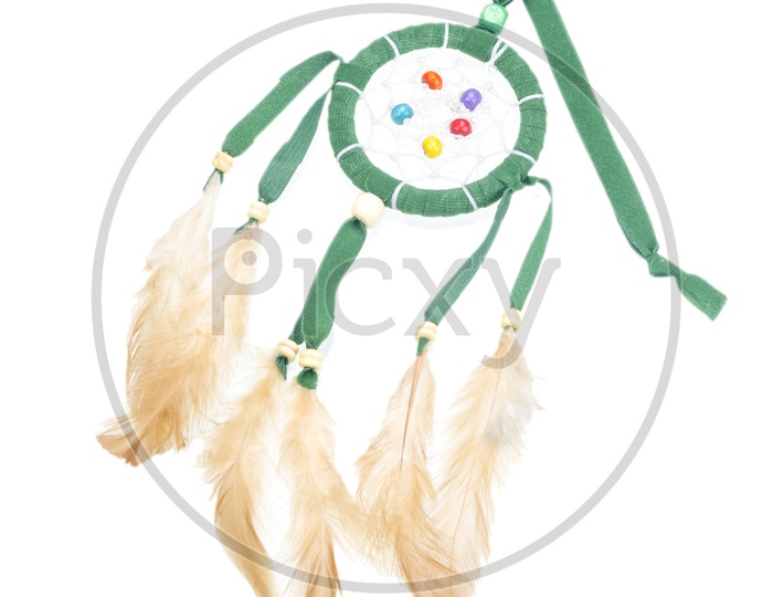 Beautiful dream catcher isolated on white with clipping path