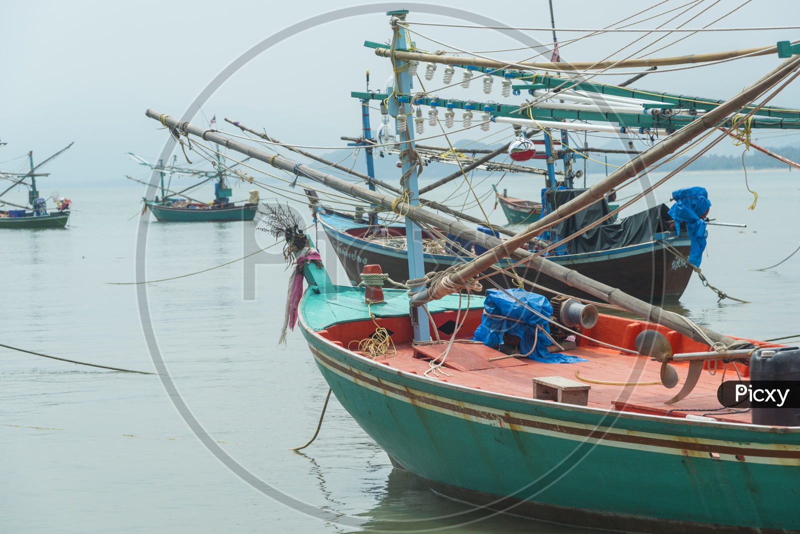 Light sets of Local Fishing boats in Thailand