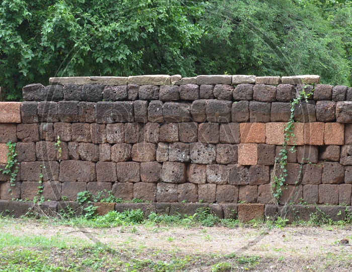 Walls Of an Ancient Buddhist Castle  Built With Stones