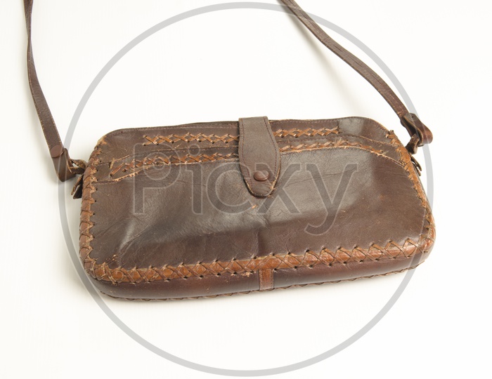 A brown women leather hand bag