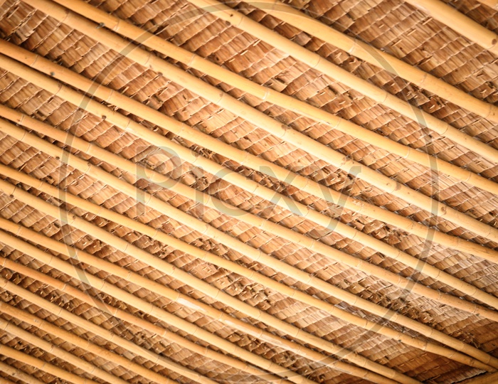 Texture of bamboo roof in Thai Cafe