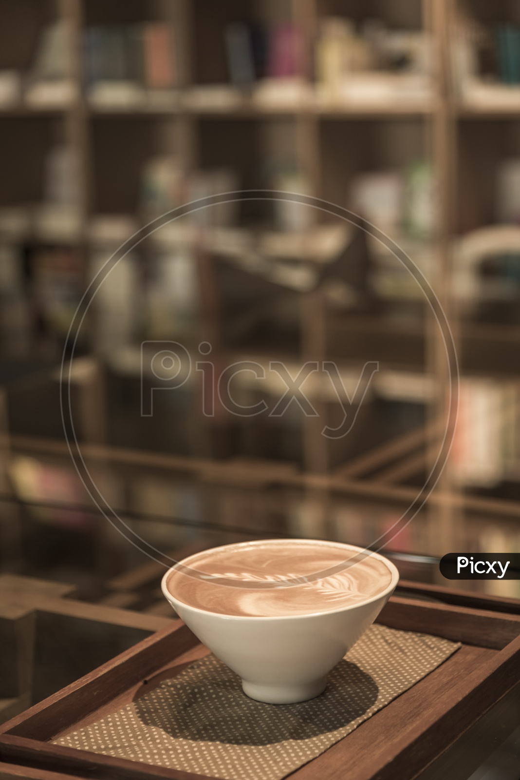 Coffee Latte Art in a Cafe