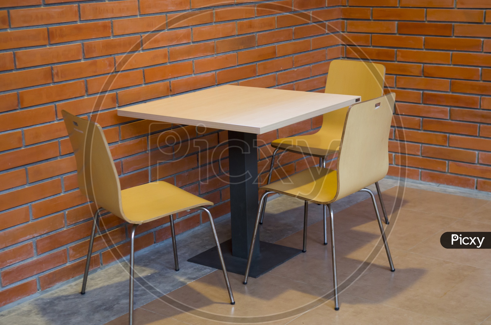 modern interior table and chairs in Thai cafe