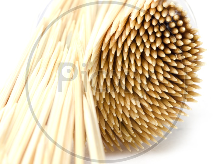 Patterns Formed by Toothpicks Closeup Forming a Background