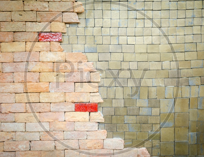 Brick Wall With Patterns Forming an Abstract Background