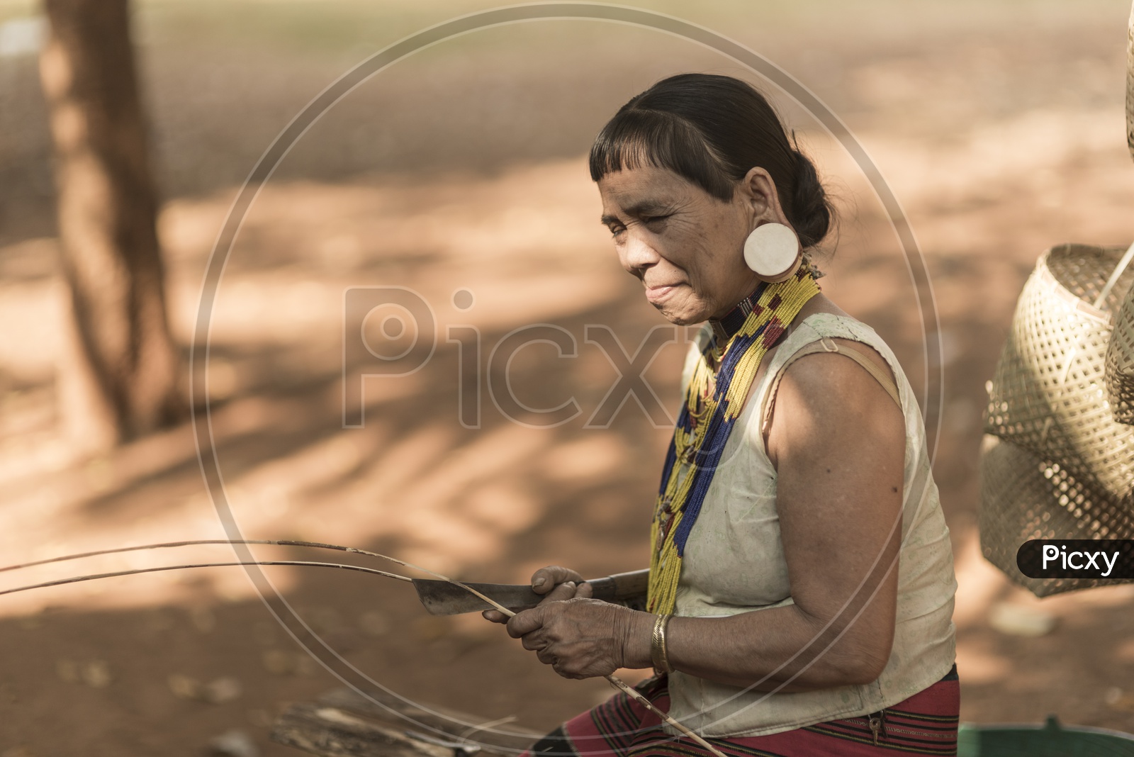 Unidentified Alak tribe woman in village near plateau Bolaven, Laos