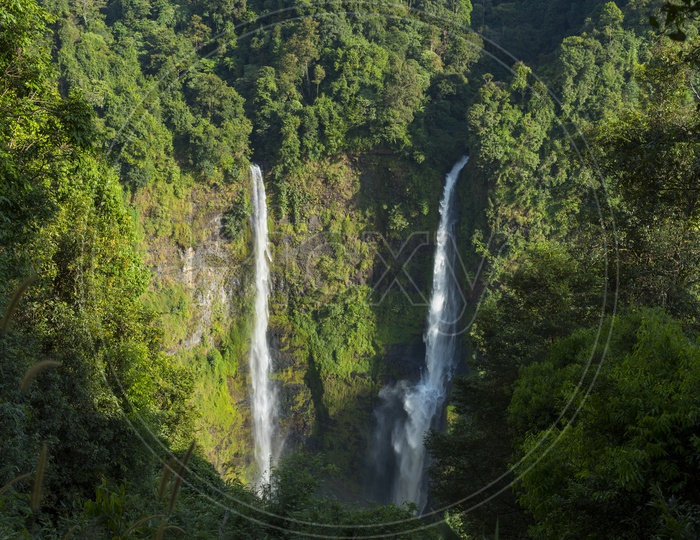 Landscape of Tad Fane Waterfall in Champasak, Laos