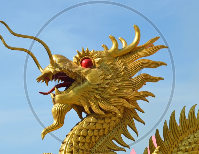 Chinese style dragon statue in Thailand
