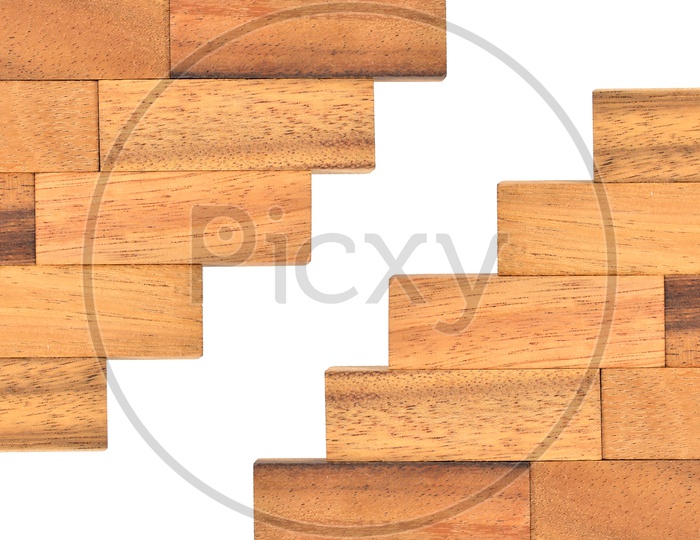 Illustration Template With Wooden Plank Patterns Over isolated White Background