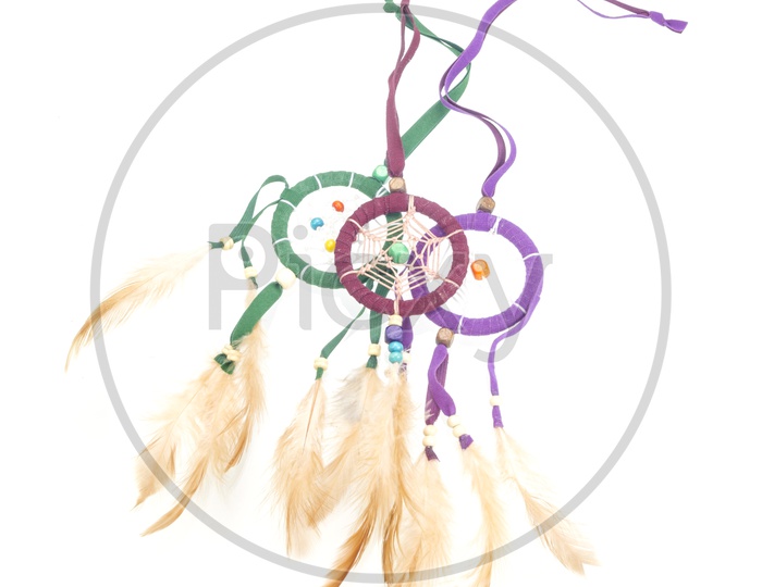 Beautiful dream catchers  isolated on white with clipping path