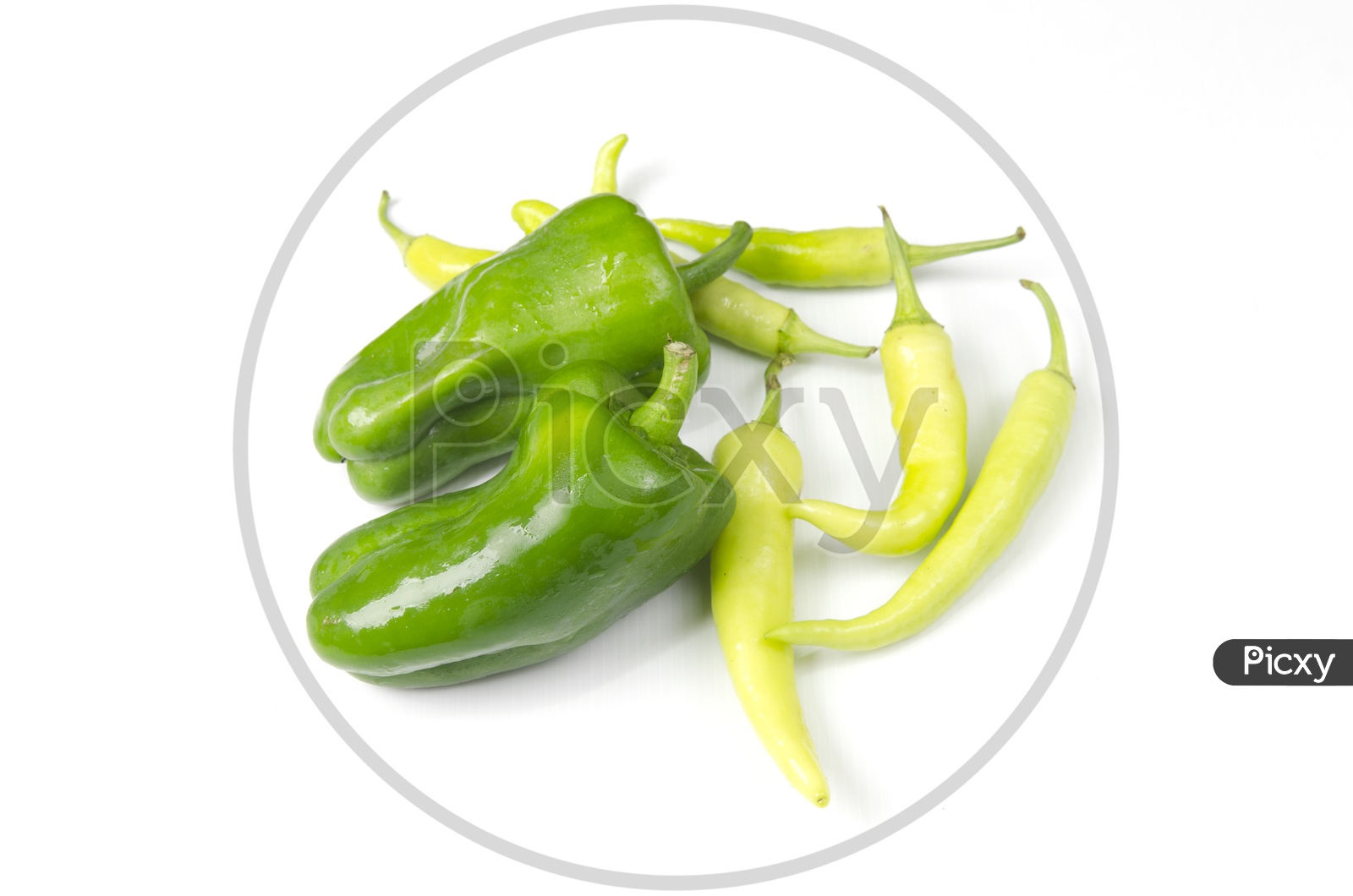 Green pepper and Yellow Mirchi
