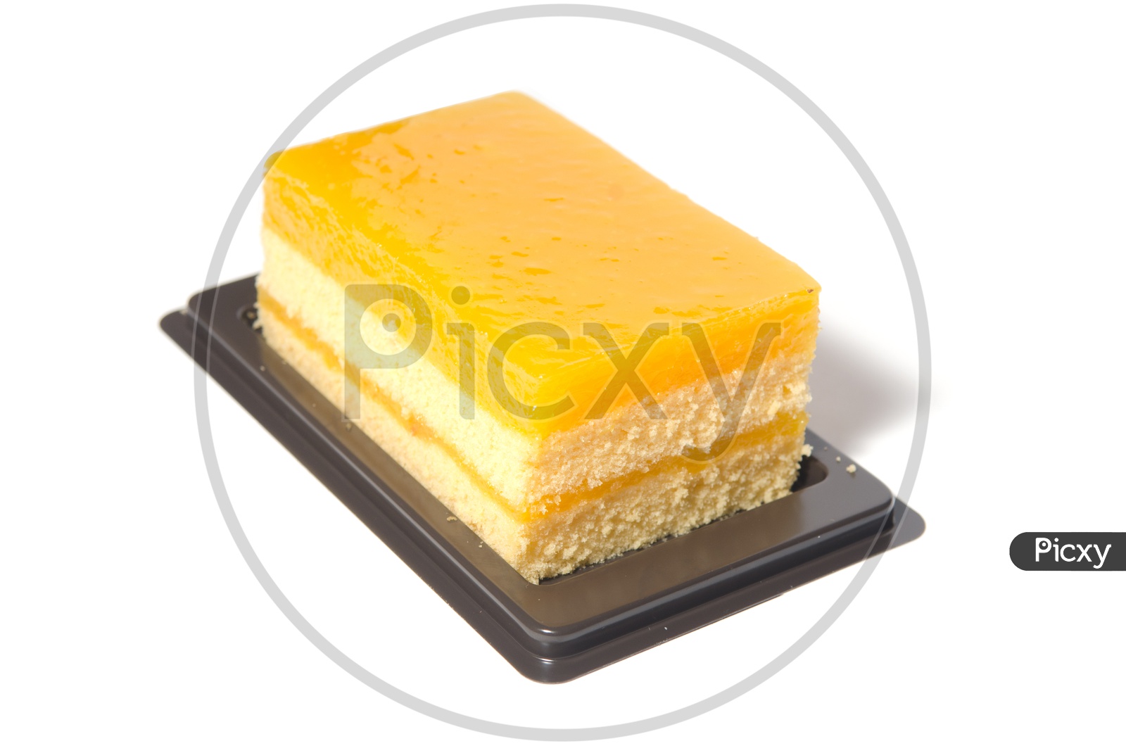 A Pastry orange cake served in a plate