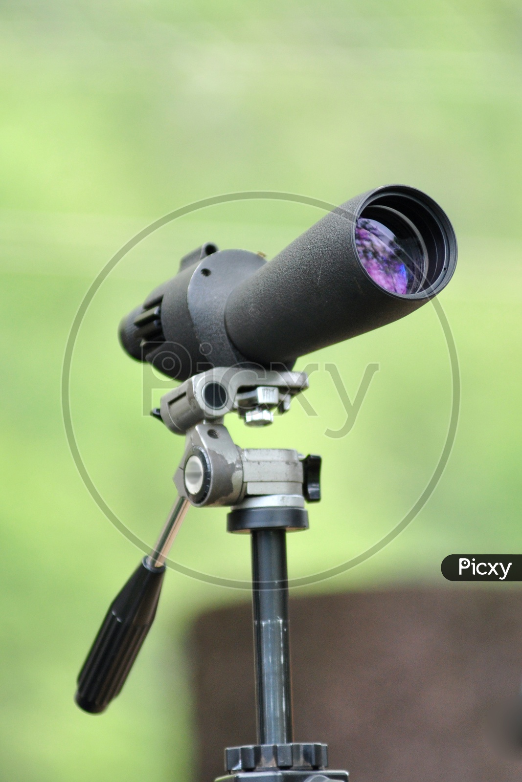 Spotting scope mounted for birder.