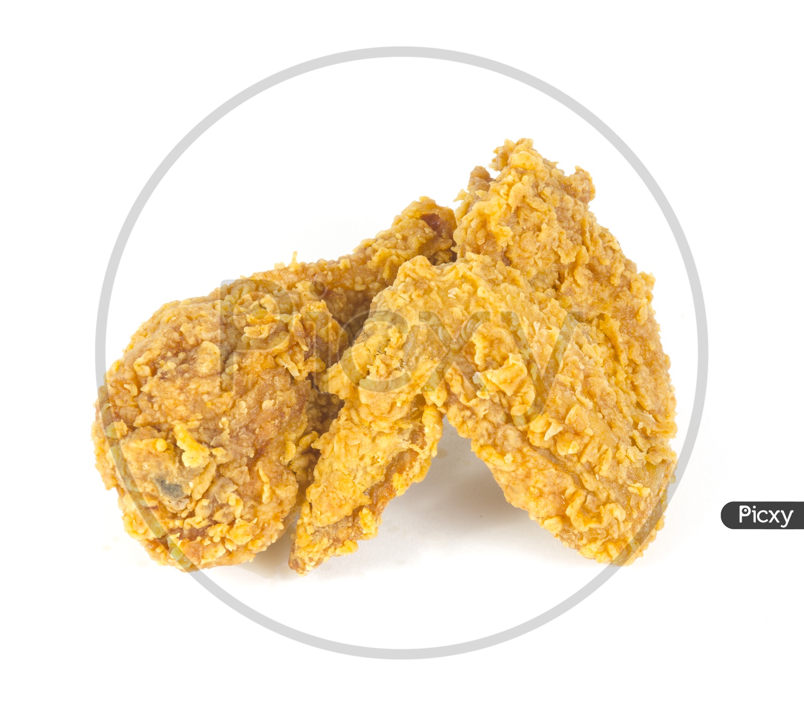 Fried chicken or KFC Chicken   Piece on an Isolated  white background