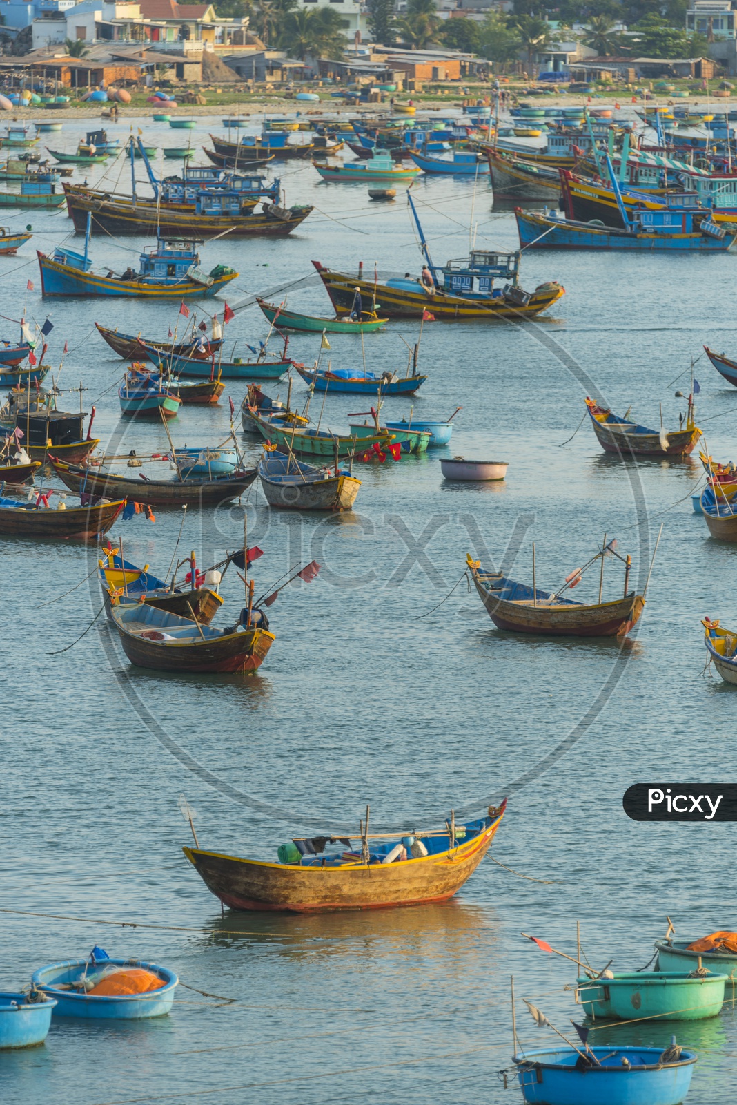 Fishing Boats in Sea at Mui Ne, Vietnam