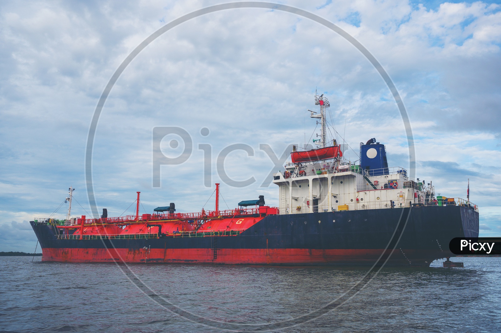 A Gas Transportation Cargo Ship in Thailand