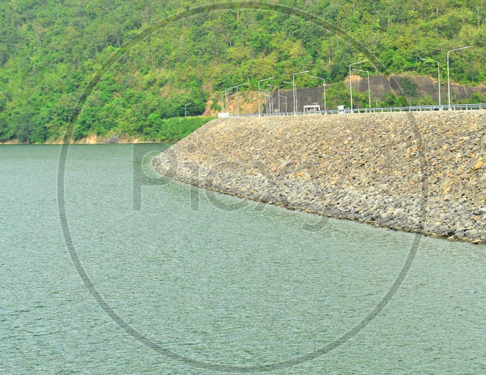 Reservoir Dam With Water Storage
