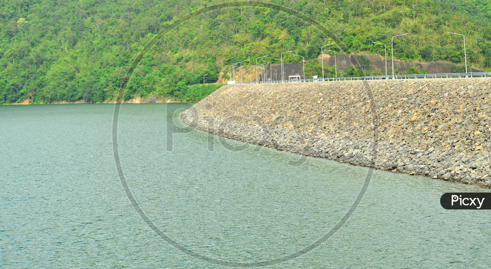 Reservoir Dam With Water Storage