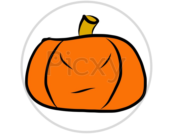 Halloween pumpkin with scary face illustration