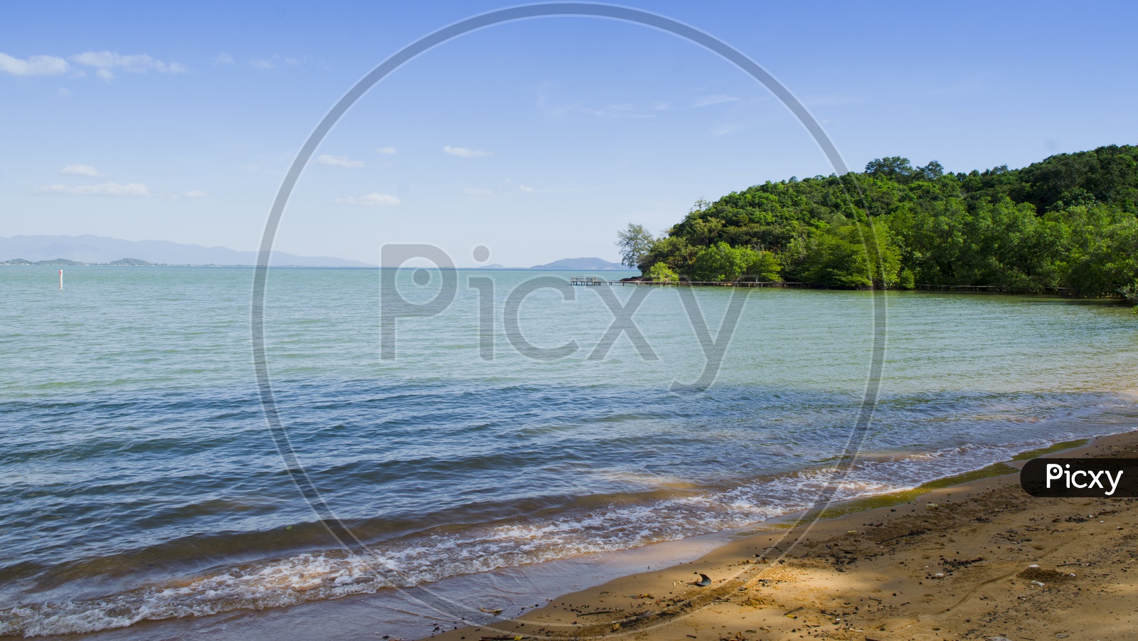 Beach view with Greenery Mountains