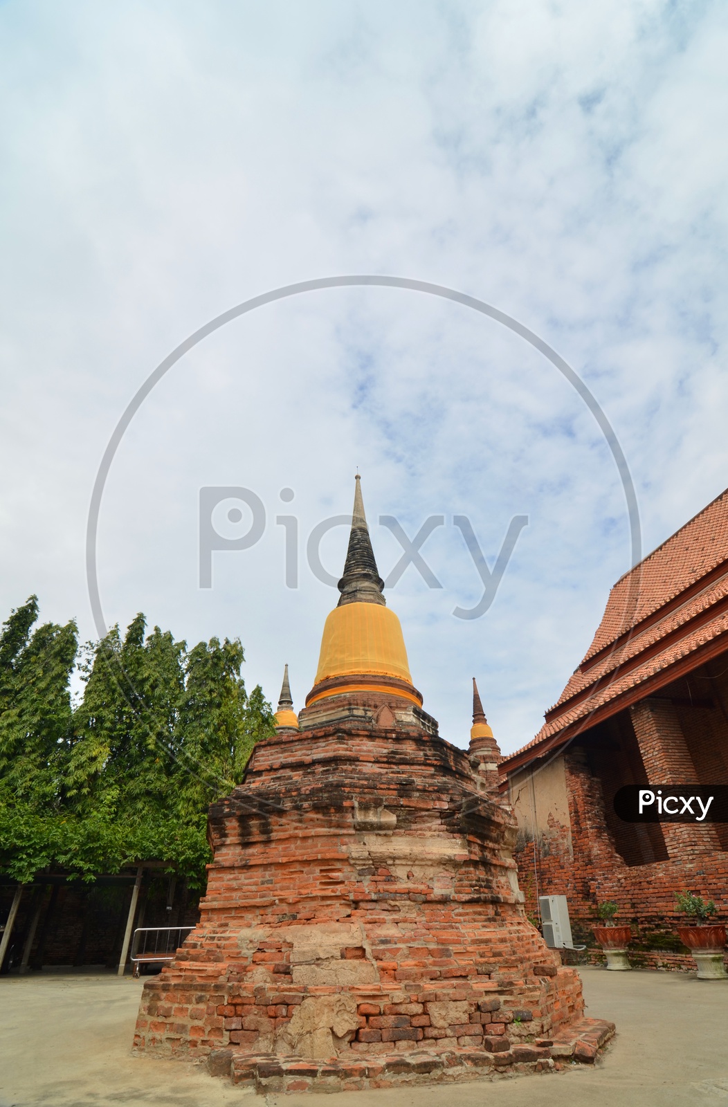 Temple Shrine Of Ancient Buddhist Temple ,  Wat Yai Chai Mongkhon of Ayuthaya Province Thailand
