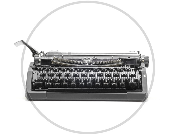 Antique typewriter Isolated on white background