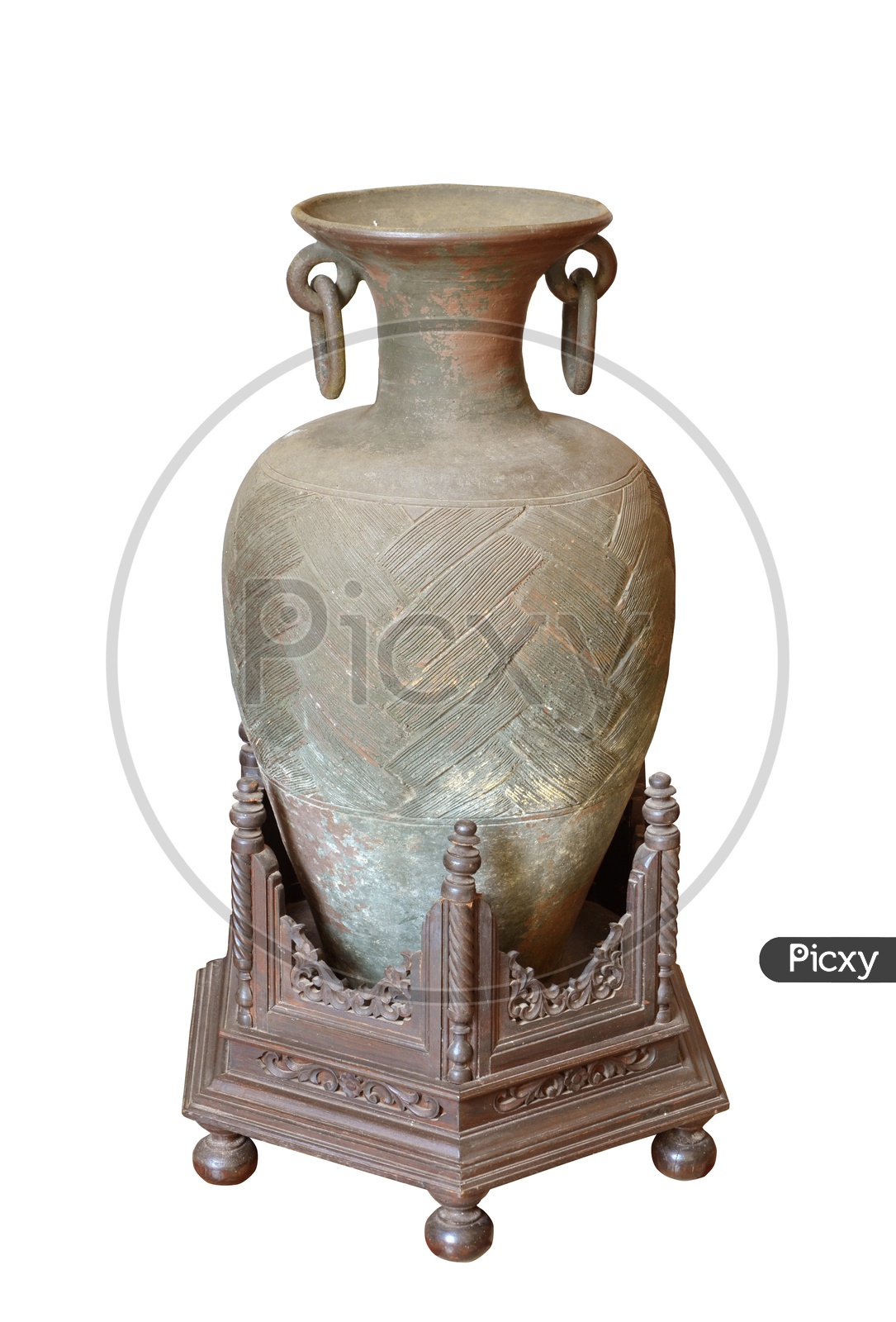 Ancient Greek vase isolated on white background