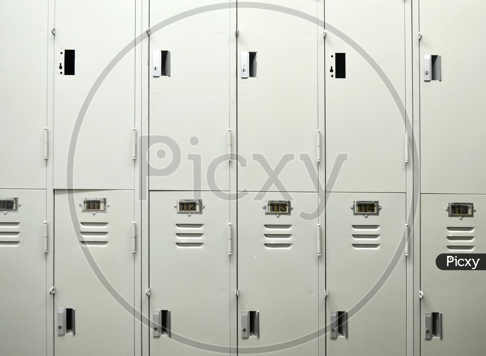 Lockers cabinets in a locker room.