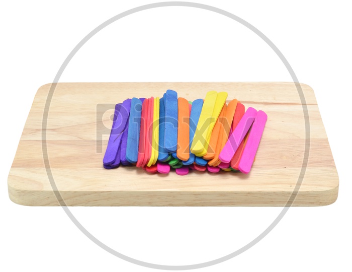 Colorful wood ice-cream sticks