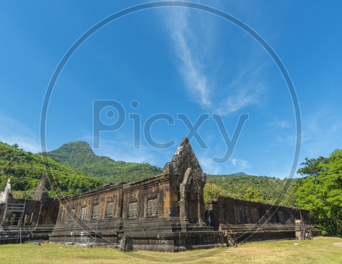 View of Vat Phou or Wat Phu is the UNESCO world heritage Temple in Southern Laos