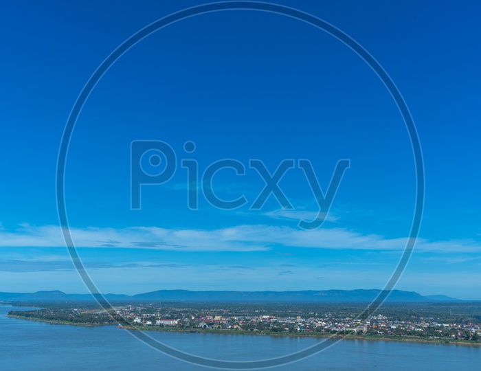 View of Pakse City with Mekong River